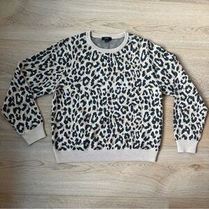 J. Crew Merino wool crewneck sweatshirt in leopard